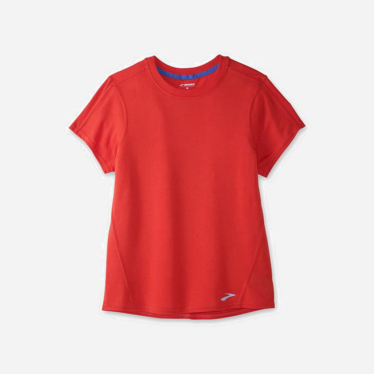 Brooks Distance Womens Short Sleeve Running Shirt Ireland Jamberry/Red (DKXP-74520)